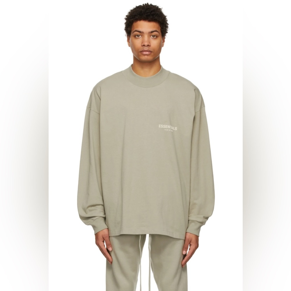 Men's Fear of God Essentials Long Sleeve T-shirt (Seafoam)